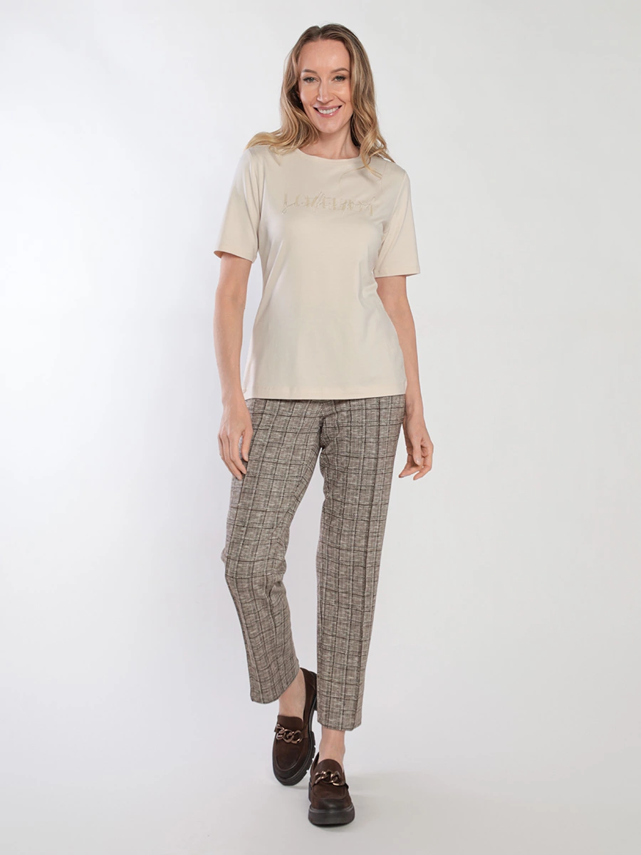 Футболка из смеси хлопка и модала с вышивкой